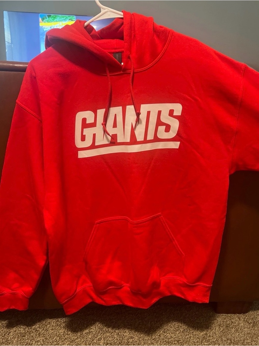Gildan Red Hoodie with White GIANTS Logo